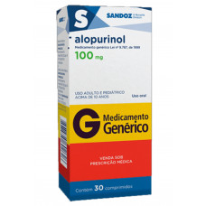 Alopurinol 100mg Com 30 Comprimidos Sandoz
