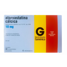 Atorvastatina Calcica 10Mg com 30 Comprimidos Novartis