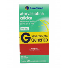 Atorvastatina Calcica 40mg com 30 comprimidos Eurofarma