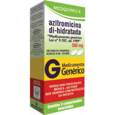 Azitromicina 500mg com 3 comprimidos medquimica